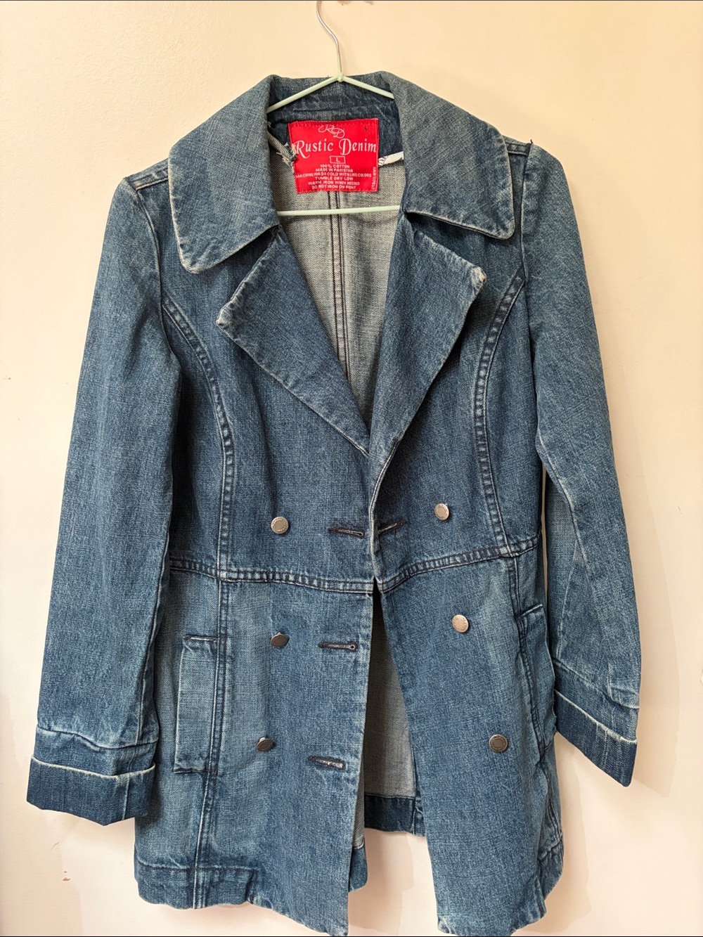Women's Blue Denim Trench Coat
